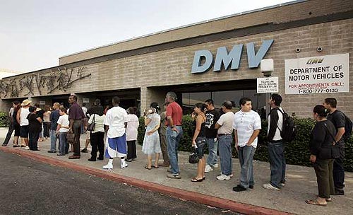 line at the department of motor vehicles